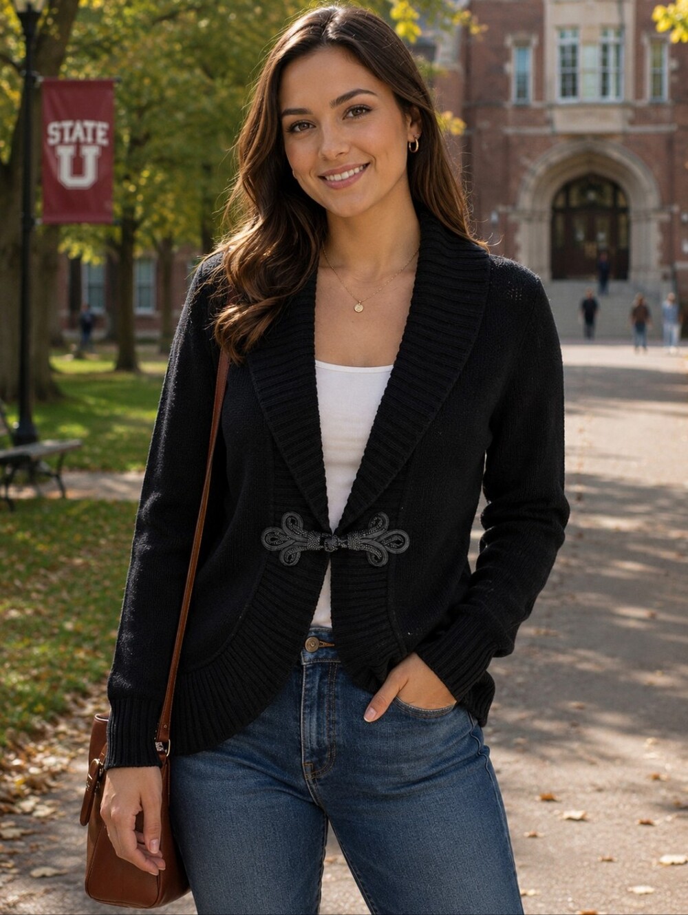 LAUREN JEANS COMPANY RALPH LAUREN Women's Small Cardigan Lambswool Sweater -1492
